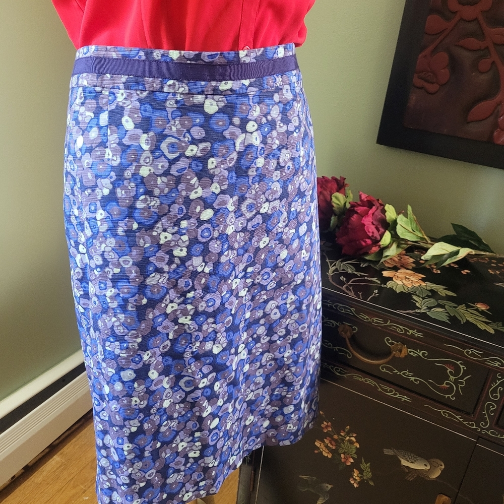 Boden blue graphic circle pencil skirt Size 14